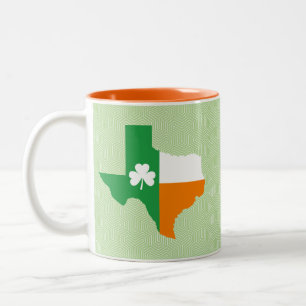Caneca De Café Em Dois Tons Irish Flag of Texas