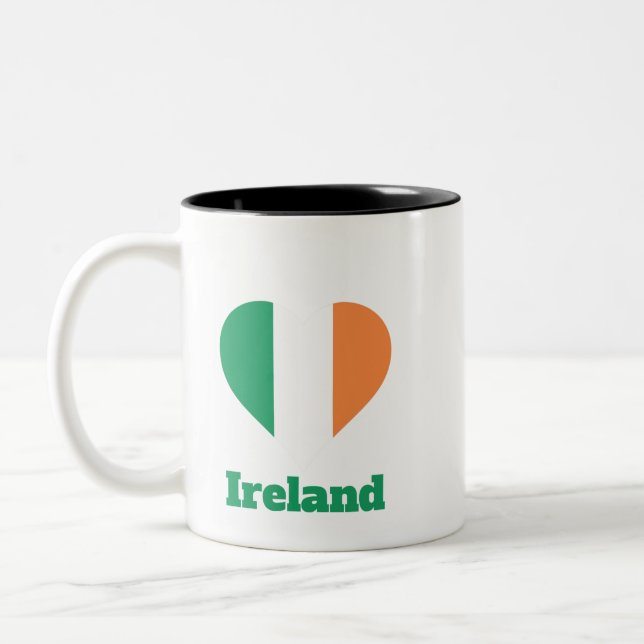 Caneca De Café Em Dois Tons Irish Heart Flag (Esquerda)