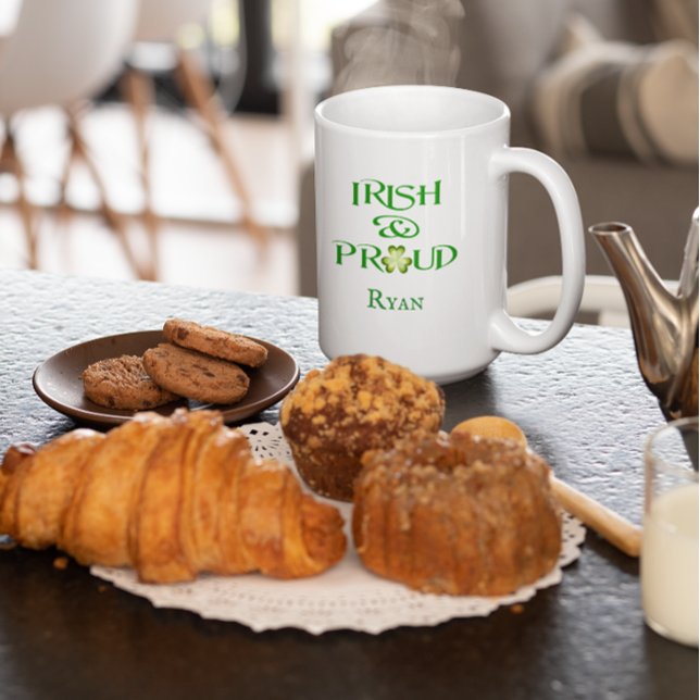 Caneca De Café Em Dois Tons Irlandês e Orgulhoso Personalizado (Criador carregado)