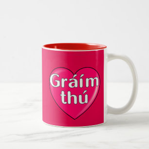 Caneca De Café Em Dois Tons Irlandês - Eu te amo