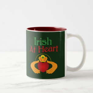 Caneca De Café Em Dois Tons Irlandês no coração