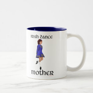 Caneca De Café Em Dois Tons Irlandês Step Dance Mãe - Calçado Duro Azul