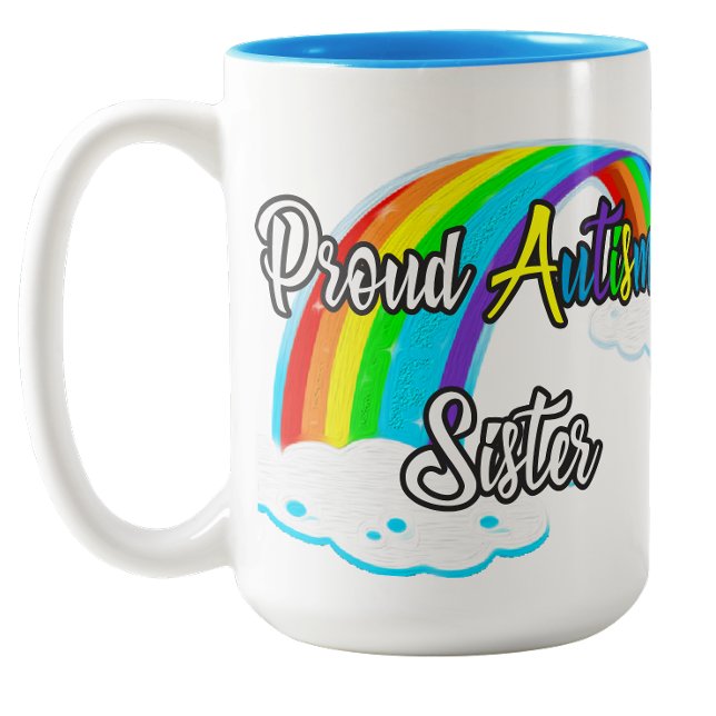 Caneca De Café Em Dois Tons Irmã Autismo Orgulhosa (Proud Autism Sister Two-Tone Coffee Mug)