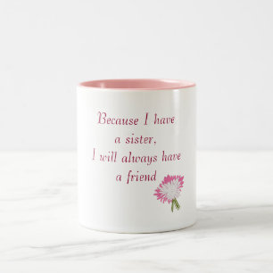 Caneca De Café Em Dois Tons Irmã e Amiga Mug
