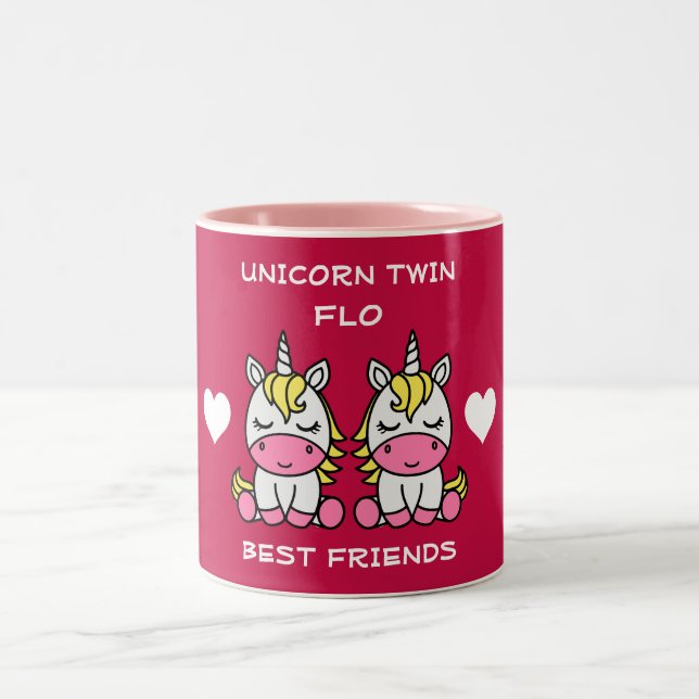 Caneca De Café Em Dois Tons Irmã Gêmea Unicórnio (Centro)