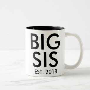 Caneca De Café Em Dois Tons Irmã Grande Mug Nova gravidez personalizada