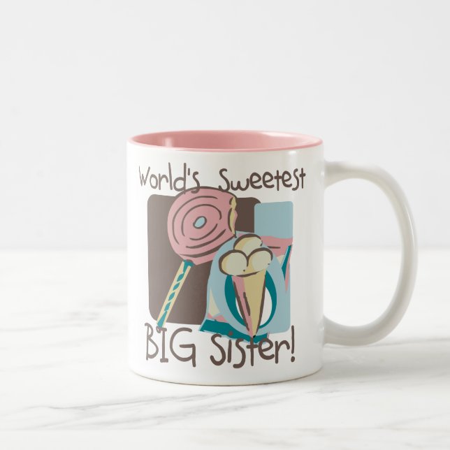 Caneca De Café Em Dois Tons Irmã mais doce do mundo (Direita)