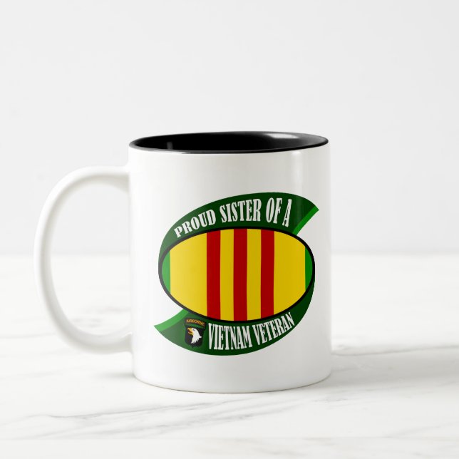 Caneca De Café Em Dois Tons Irmã orgulhosa - veterinário de Vietnam (Esquerda)