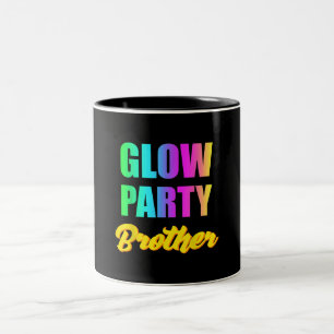 Caneca De Café Em Dois Tons Irmão de Festa Brilhante Retro 80s Presente de An