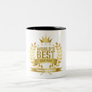 Caneca De Café Em Dois Tons Irmão do Mundo Fun Gold