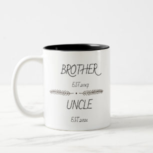 Caneca De Café Em Dois Tons Irmão Personalizado para o Tio Est Ano Personaliza