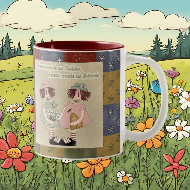Caneca De Café Em Dois Tons Irmãs (Criador carregado)