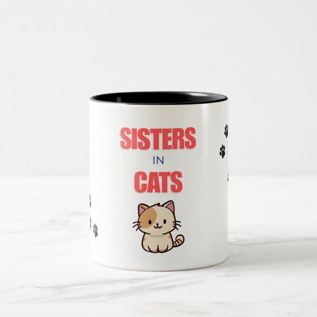 CANECA DE CAFÉ EM DOIS TONS IRMÃS EM GATOS (Centro)