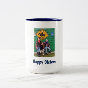 Caneca De Café Em Dois Tons Irmãs Felizes #2: Mug De Café