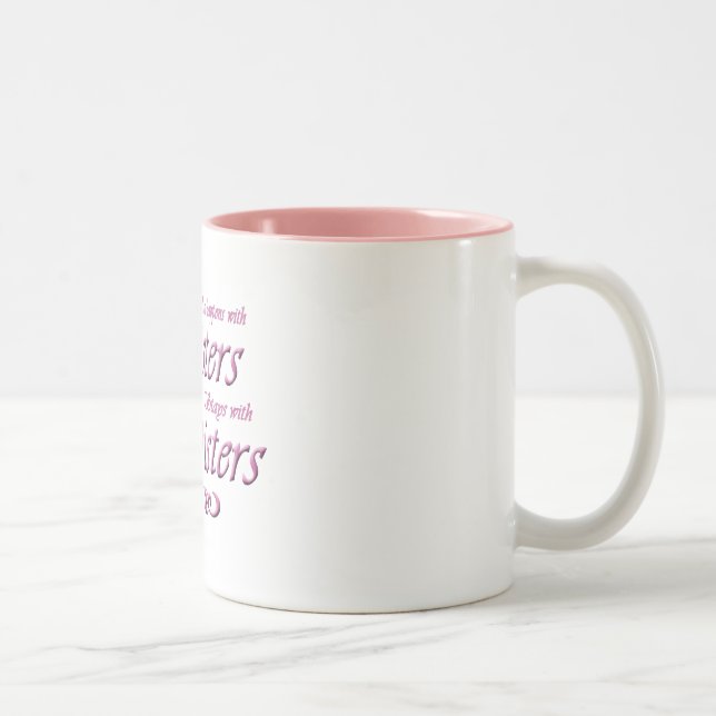 Caneca De Café Em Dois Tons Irmãs no rosa (Direita)