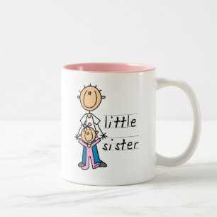 Caneca De Café Em Dois Tons Irmãzinha com Camisetas do Irmão Mais Velho e Pres