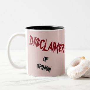 Caneca De Café Em Dois Tons "Isenções de responsabilidade"