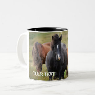 Caneca De Café Em Dois Tons Islândia - Cavalos