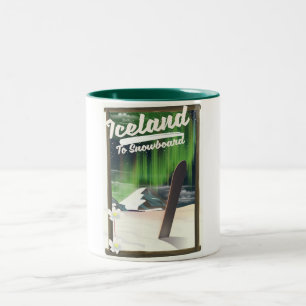 Caneca De Café Em Dois Tons Islândia para Snowboard
