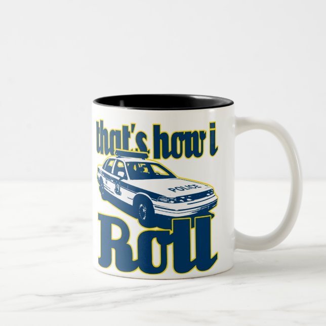 Caneca De Café Em Dois Tons Isso é como eu rolo a polícia (Direita)