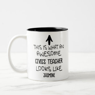 Caneca De Café Em Dois Tons Isto é o que um Professor de Civis incrível parece