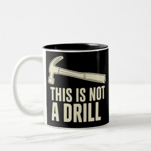 Caneca De Café Em Dois Tons Isto Não é uma Broca Martelo Humor Piada de Pai En