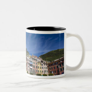 Caneca De Café Em Dois Tons Itália, Cinque Terre, Vernazza, Porto e Igreja 2