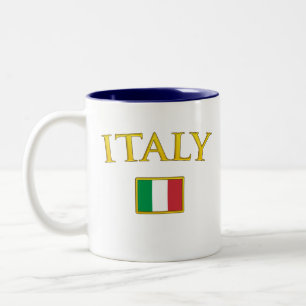 Caneca De Café Em Dois Tons Italia dourada