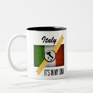 Caneca De Café Em Dois Tons Itália Está no meu DNA Ancestralidade Bandeira I