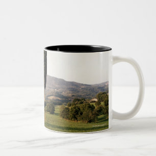 Caneca De Café Em Dois Tons Italia, Toscânia, d'Orcia de Val