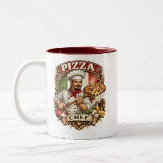 Caneca De Café Em Dois Tons Italian Pizza Chef Mug – Funny Pizza Lover Coffee 