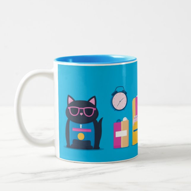 Caneca De Café Em Dois Tons itens domésticos infantis ou objetos do cotidiano. (Esquerda)