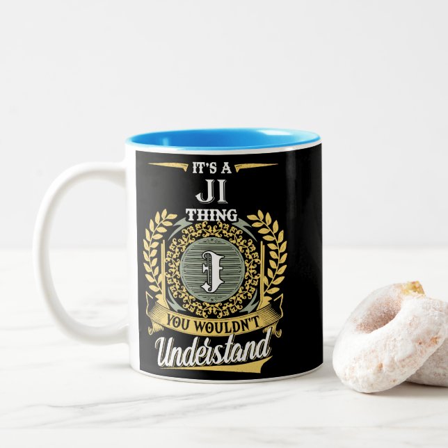 Caneca De Café Em Dois Tons  It's A Ji Thing You Couldn't Understand (Com Donut)