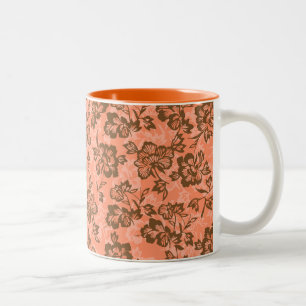 Caneca De Café Em Dois Tons Iwalani Vintage Havaiian Papaya Floral