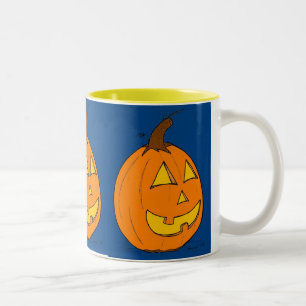 Caneca De Café Em Dois Tons Jack o' Lanterna Blue Mug