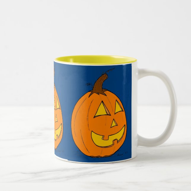 Caneca De Café Em Dois Tons Jack o' Lanterna Blue Mug (Direita)