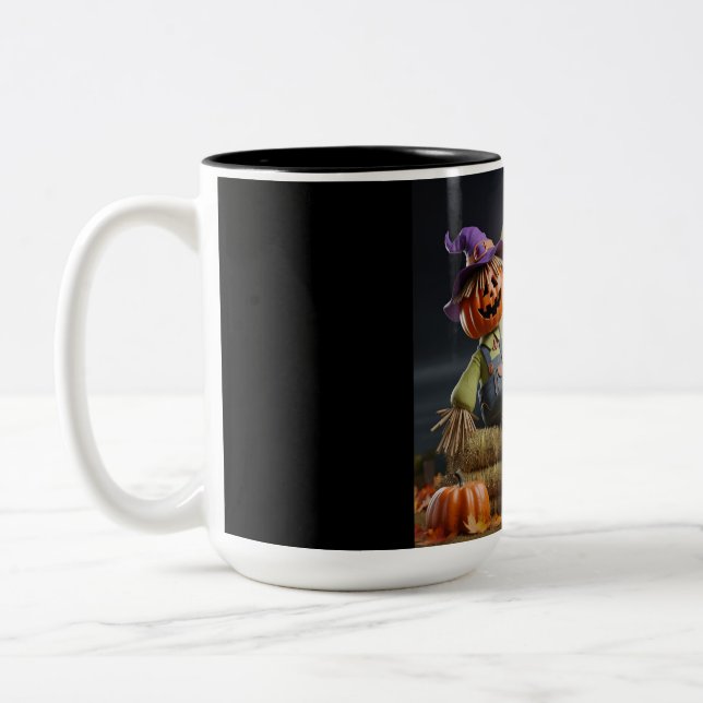 Caneca De Café Em Dois Tons Jack-o-Lanterna Halloween Mug (Esquerda)