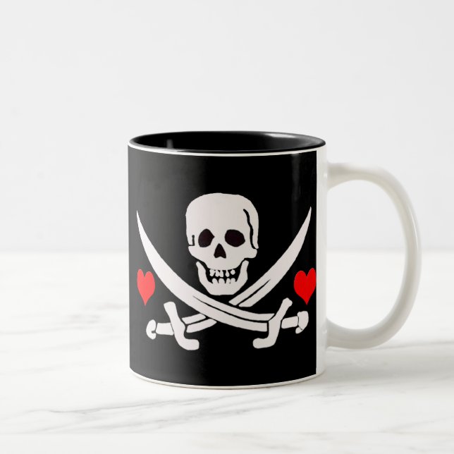Caneca De Café Em Dois Tons Jack-Rackham-Corações (Direita)