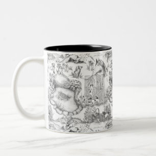 Caneca De Café Em Dois Tons JACK RUSSELL Terrier Black Toile