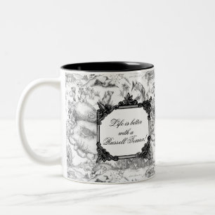 Caneca De Café Em Dois Tons JACK RUSSELL Terrier Black Toile com personalizaçã