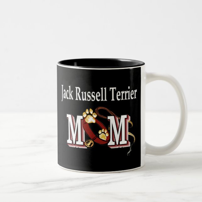 Caneca De Café Em Dois Tons Jack Russell Terrier Mãe Mug (Direita)