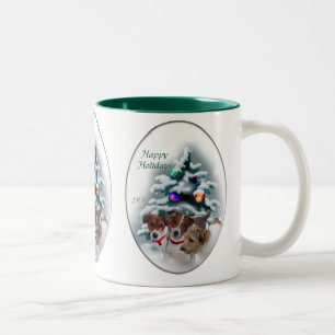 Caneca De Café Em Dois Tons Jack Russell Terrier presentes de Natal