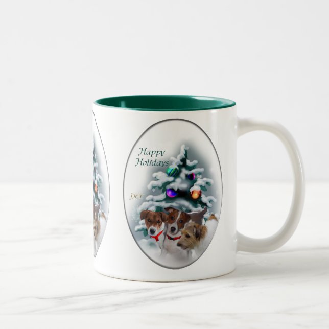 Caneca De Café Em Dois Tons Jack Russell Terrier presentes de Natal (Direita)