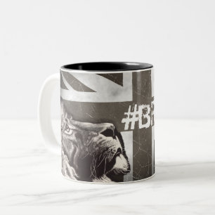 Caneca De Café Em Dois Tons Jack Sindicato do Leão Negro e Branco Orgulhoso #