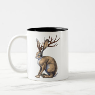Caneca De Café Em Dois Tons Jackalope Cryptid Animal