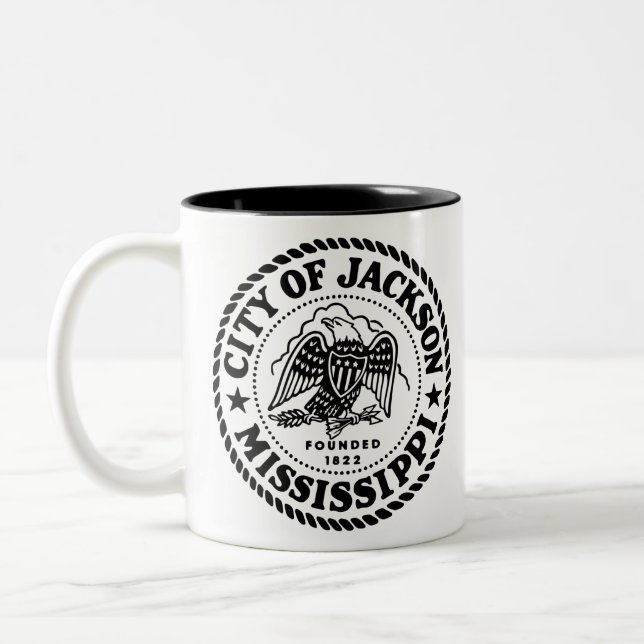 Caneca De Café Em Dois Tons Jackson Mississippi (Esquerda)