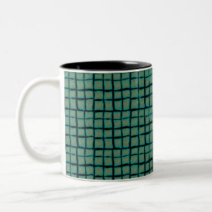 Caneca De Café Em Dois Tons Jade e Turquesa com Dourado