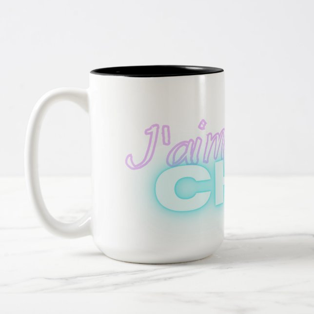 Caneca De Café Em Dois Tons J'aime pas conversam sobre a expressão francesa, a (Esquerda)