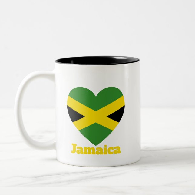 Caneca De Café Em Dois Tons Jamaica Heart Flag (Esquerda)