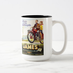 Caneca De Café Em Dois Tons James Motocicletas